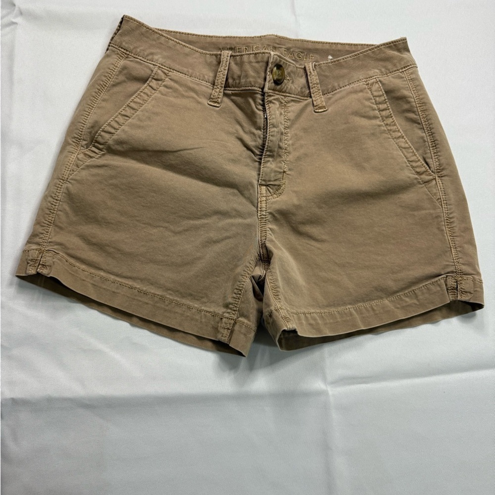 American Eagle Outfitters Tan Cargo Shorts with Cuffed Legs
